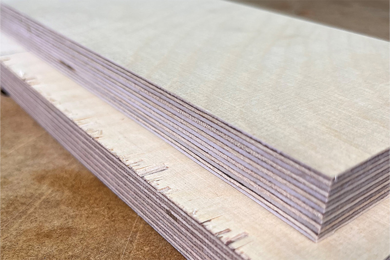 Two cleanly cut boards on top of each other