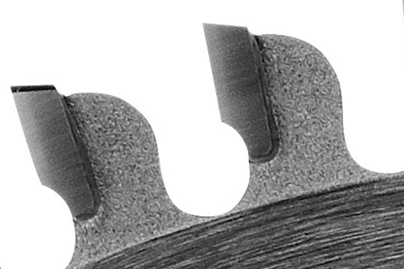 Close-up of a circular saw blade