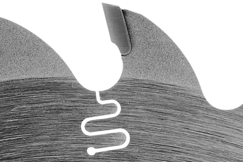 Close-up of a circular saw blade