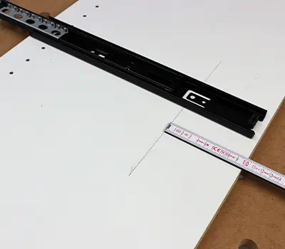 Drilling the rear series of holes