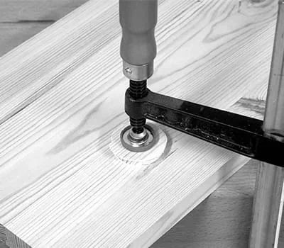 Block glued in with white glue