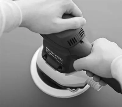 Affix the soft sanding pad