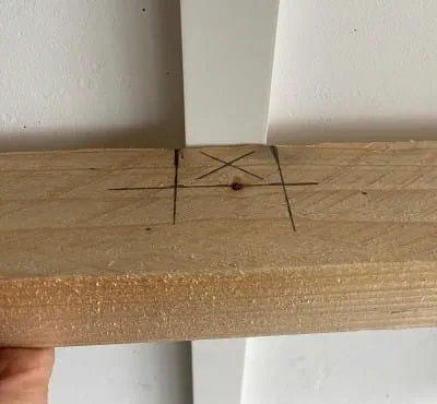 Mark the area to be notched