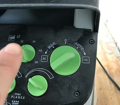 Setting the hose diameter to 32 