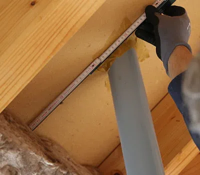 Measuring the remaining dimension for the middle of the pipe.