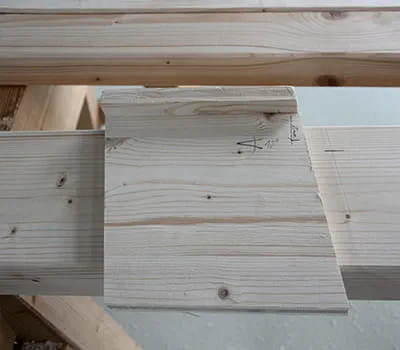 Marking the beams for dovetail milling