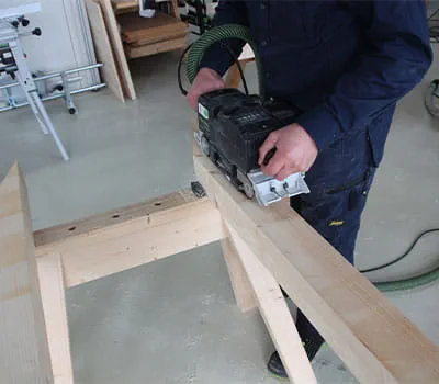 Sanding finished wood