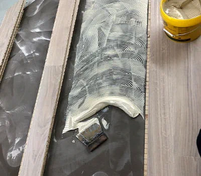 Applying the adhesive