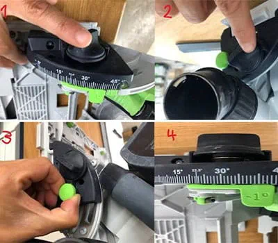 Setting the plunge-cut saw