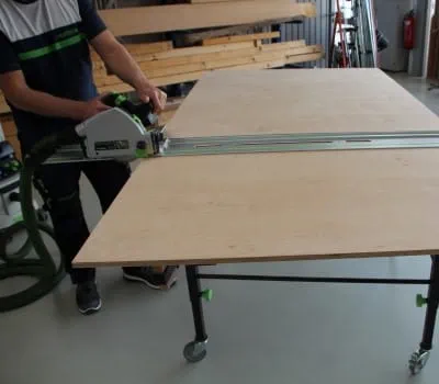 Panel cutting for drawer construction