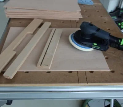 Sanding drawer parts
